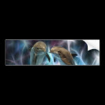 Dolphins and fractal crystals bumper stickers