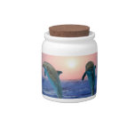 Dolphins at sunrise candy jars