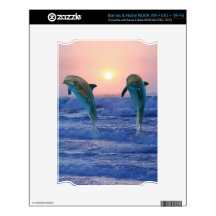 Dolphins at sunrise decal for NOOK