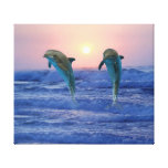 Dolphins at sunrise gallery wrapped canvas
