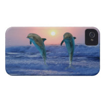 Dolphins at sunrise iPhone 4 cover