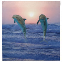 Dolphins at sunrise napkins