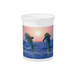Dolphins at sunrise pitchers