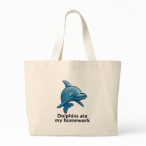 Dolphins Ate My Homework Tote Bags
