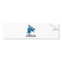 Dolphins Ate My Homework Bumper Stickers