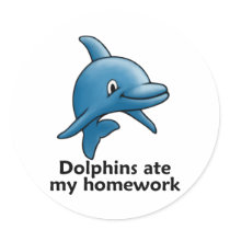 Dolphins Ate My Homework Sticker