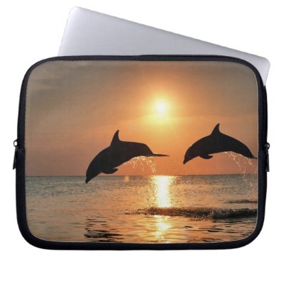 Dolphins by Sunset Laptop Sleeves