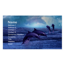 Dolphins fun and play business card template