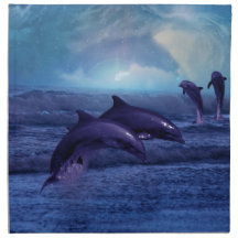 Dolphins fun and play printed napkins