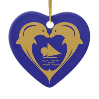 Dolphins Heart Ornament ornament