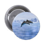 Dolphins in the clear blue sea pins