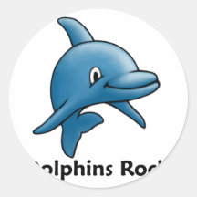 Dolphins Rock! Round Stickers