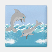 Dolphins Swimming in the Ocean Magnet