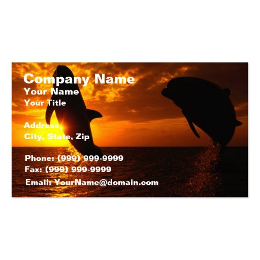 Dolphins Symphony at Sunset Business Card Templates