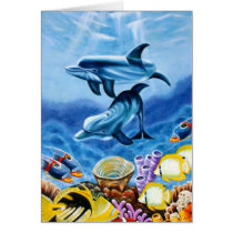 Dolphins Tropical Fish Greeting Card