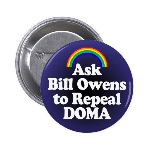 DOMA Rainbow Button for Rep. Bill Owens