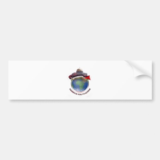 Dome of the rock, the world, Palestine flag Bumper Stickers