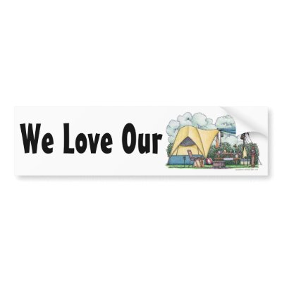 Dome Tent Camper Camping Bumper Sticker by art1st