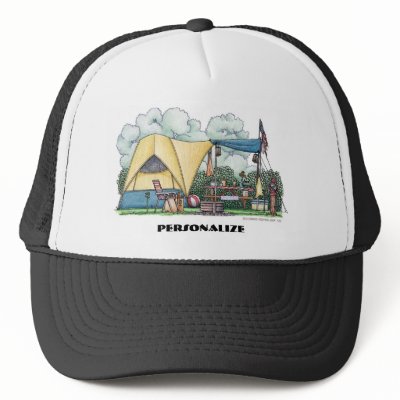 Dome Tent Camper Camping Hats by art1st