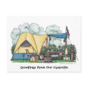 Dome Tent Camper Camping Post Cards postcards by art1st Dome Tent Camper Camping Post Cards postcards