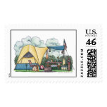 Dome Tent Camper Camping Stamps