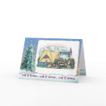 Dome Tent Camper Holiday Cards