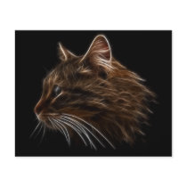 Domestic Cat Kitten Head Fractal Profile Custom Flyer