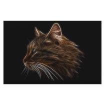 Domestic Cat Kitten Head Fractal Profile Stationery Design