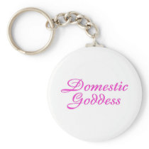 Domestic Goddess Pink Keychains