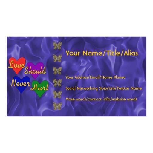 Domestic Violence Awareness Business Card Templates (front side)
