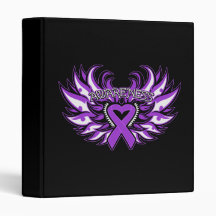 Domestic Violence Awareness Heart Wings 3 Ring Binder
