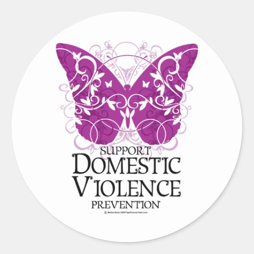 Domestic Violence Butterfly Classic Round Sticker Zazzle 5965