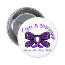 Domestic Violence Butterfly I Am A Survivor Buttons