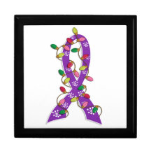 Domestic Violence Christmas Lights Ribbon Trinket Box
