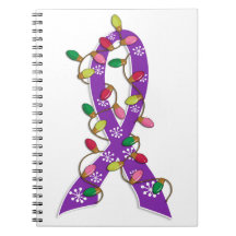 Domestic Violence Christmas Lights Ribbon Spiral Notebooks