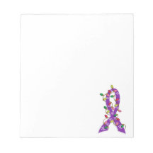 Domestic Violence Christmas Lights Ribbon Memo Notepads