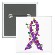 Domestic Violence Christmas Lights Ribbon Pin