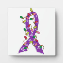 Domestic Violence Christmas Lights Ribbon Photo Plaques