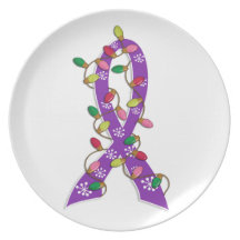 Domestic Violence Christmas Lights Ribbon Plates
