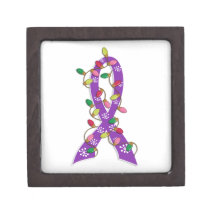 Domestic Violence Christmas Lights Ribbon Premium Trinket Box