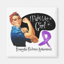Domestic Violence Fight Like a Girl Rosie Riveter Magnets