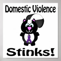 Domestic Violence Stinks Skunk Awareness Design Print