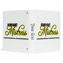 Dominant Mistress with BDSM Acronym Vinyl Binders