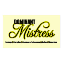 Dominant Mistress with BDSM Acronym Business Cards