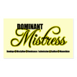 Dominant Mistress with BDSM Acronym Business Cards