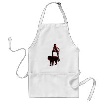 DOMINATRIX and Her Panther (Red Neon) aprons