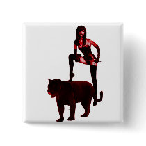 DOMINATRIX and Her Panther (Red Neon) buttons