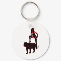 DOMINATRIX and Her Panther (Red Neon) keychains