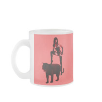 DOMINATRIX and Her Panther (Red Neon) mugs by uniqueandkinky DOMINATRIX and Her Panther (Red Neon) mugs