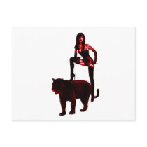 DOMINATRIX and Her Panther (Red Neon) postcards by uniqueandkinky DOMINATRIX and Her Panther (Red Neon) postcards